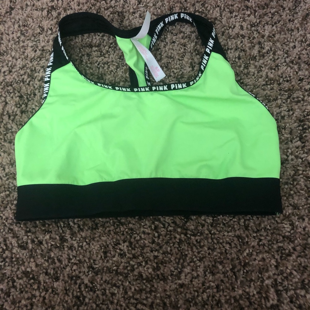 Pink sports bra